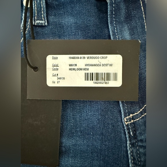 🆕 PAIGE Verdugo Crop Women’s Jeans Hydrangea Dest w/ Heirloom Hem Size 27 - Picture 11 of 11